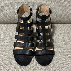 Black Franco Sarto Gladiator Heeled Sandals